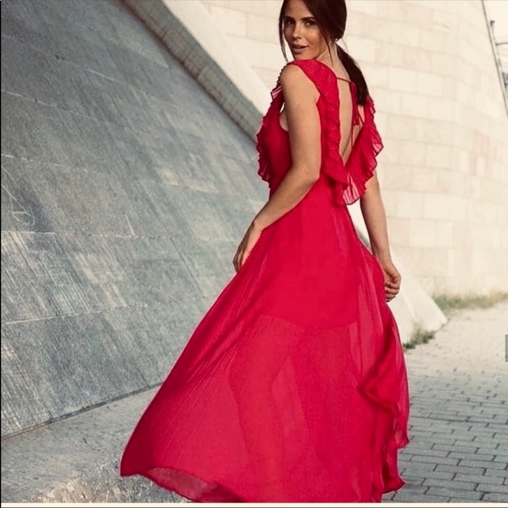 Zara NEW pleated pink dress - Picture 6 of 9